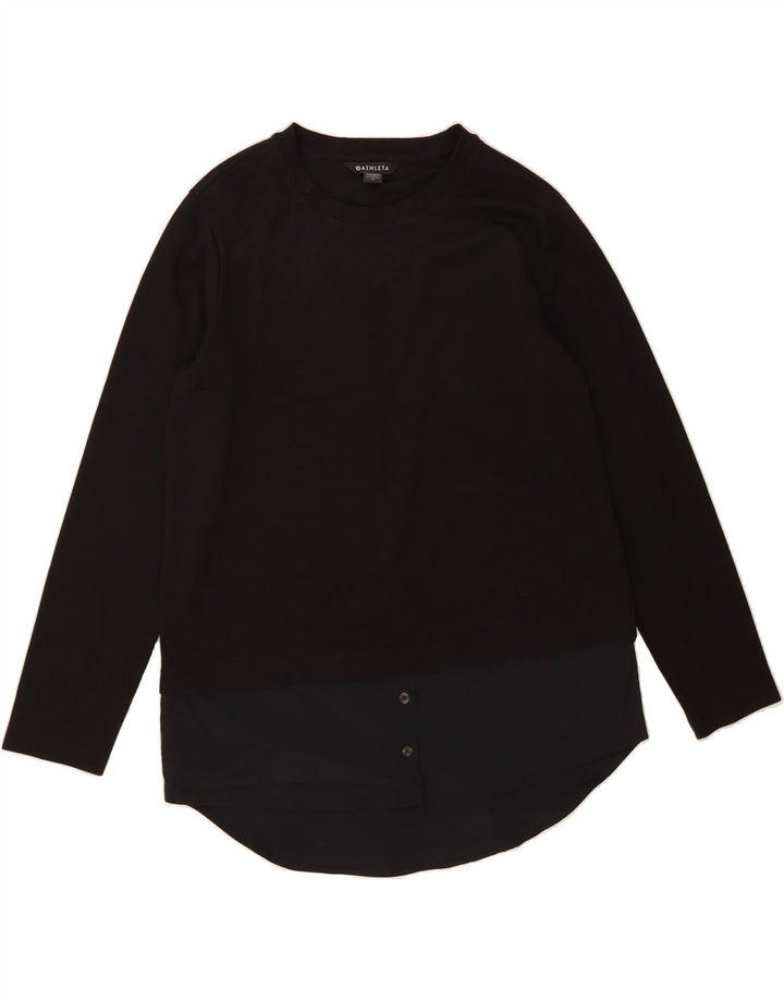 ATHLETA Womens Top Long Sleeve UK 14 Medium Black Cotton Vintage Athleta and Second-Hand Athleta from Messina Hembry 