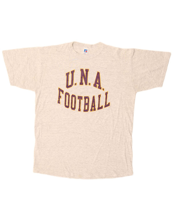 RUSSELL ATHLETIC Mens Graphic T-Shirt Top XL Grey Cotton