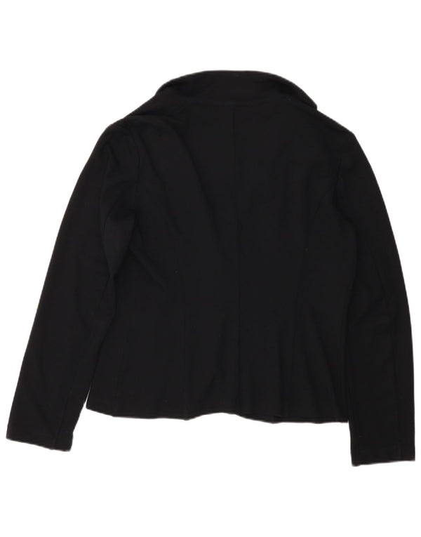 BENETTON Chaqueta tipo blazer con 1 botón para mujer UK 46 Large Viscosa negra