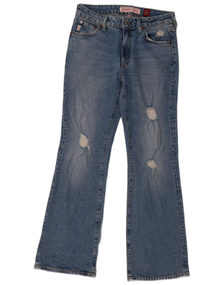SUPERDRY Vaqueros desgastados con corte de bota para mujer W30 L30 Algodón azul
