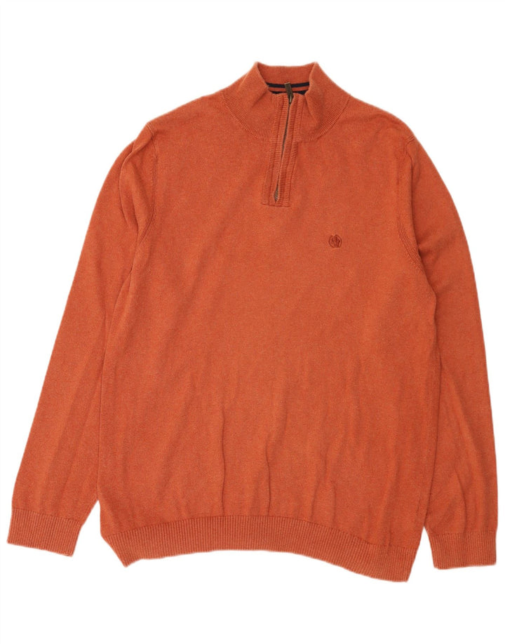 Jersey tipo jersey con cuello y cremallera para hombre de Fat Face Grande de algodón naranja