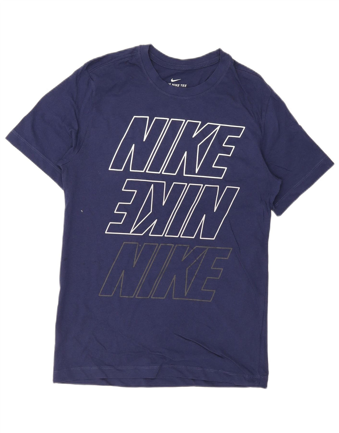 NIKE Camiseta gráfica para hombre Top Small Azul marino Algodón