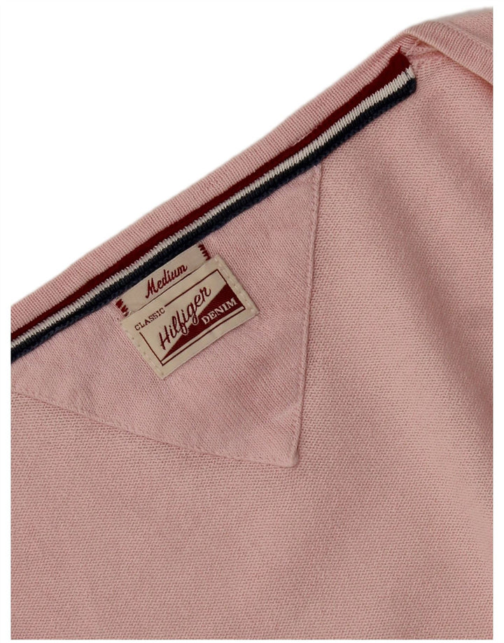 Tommy Hilfiger Suéter con cuello en V para mujer UK 12 Medium Pink