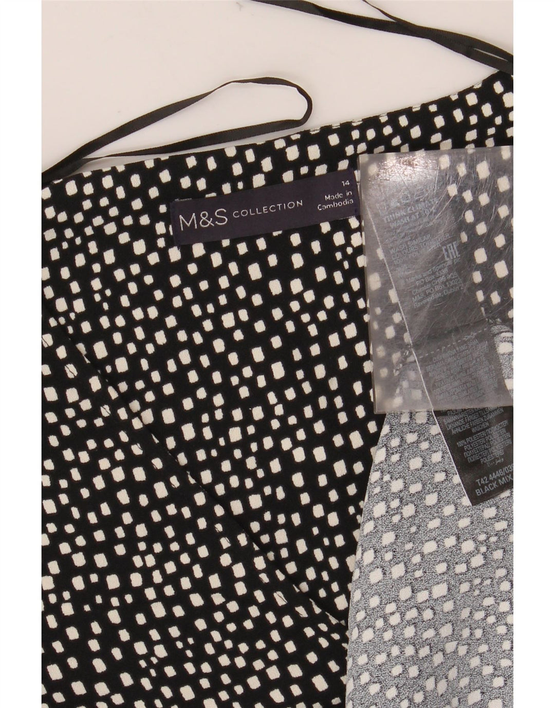 MARKS & SPENCER Vestido recto para mujer UK 44 Poliéster geométrico negro grande