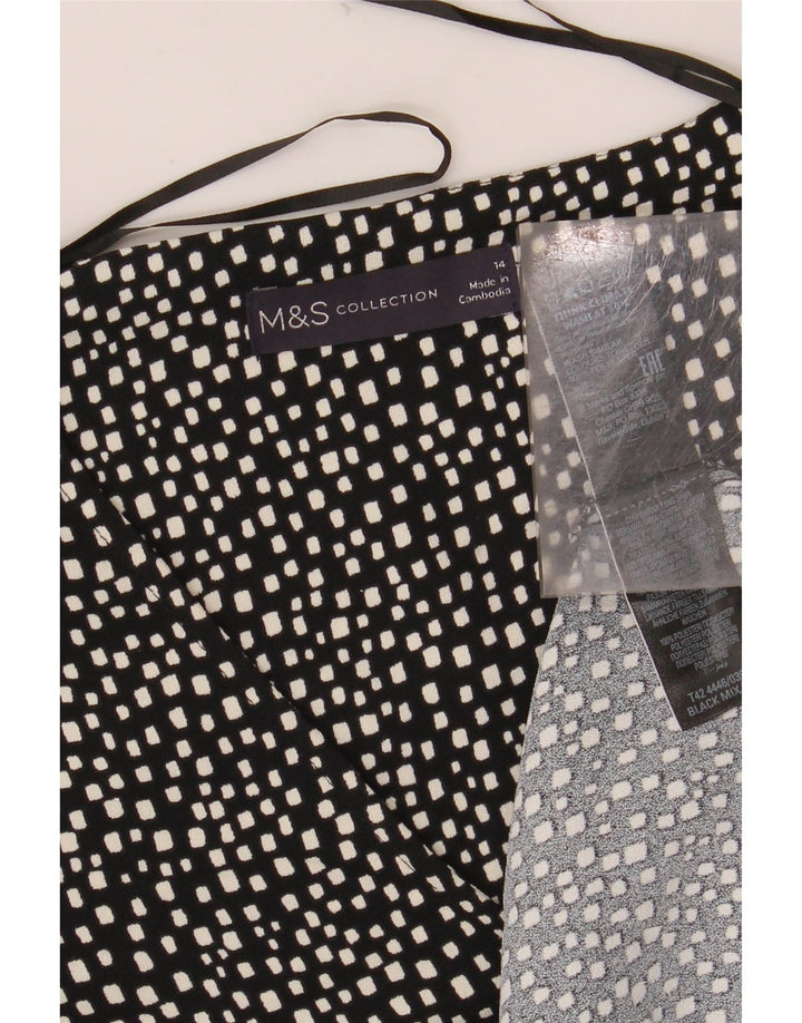 MARKS & SPENCER Vestido recto para mujer UK 44 Poliéster geométrico negro grande