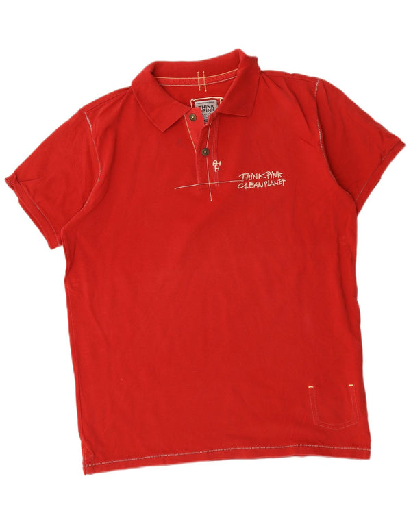 Think Pink Polo Hombre XL Algodón Rojo