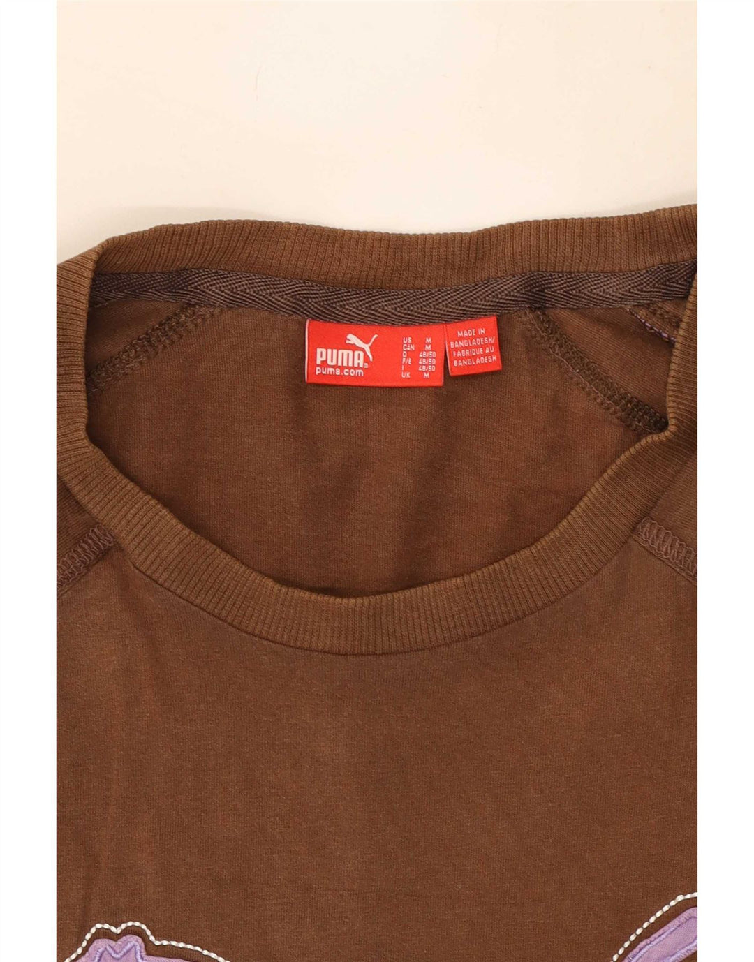 Puma Hombre Camiseta Gráfica Top Marrón Medio