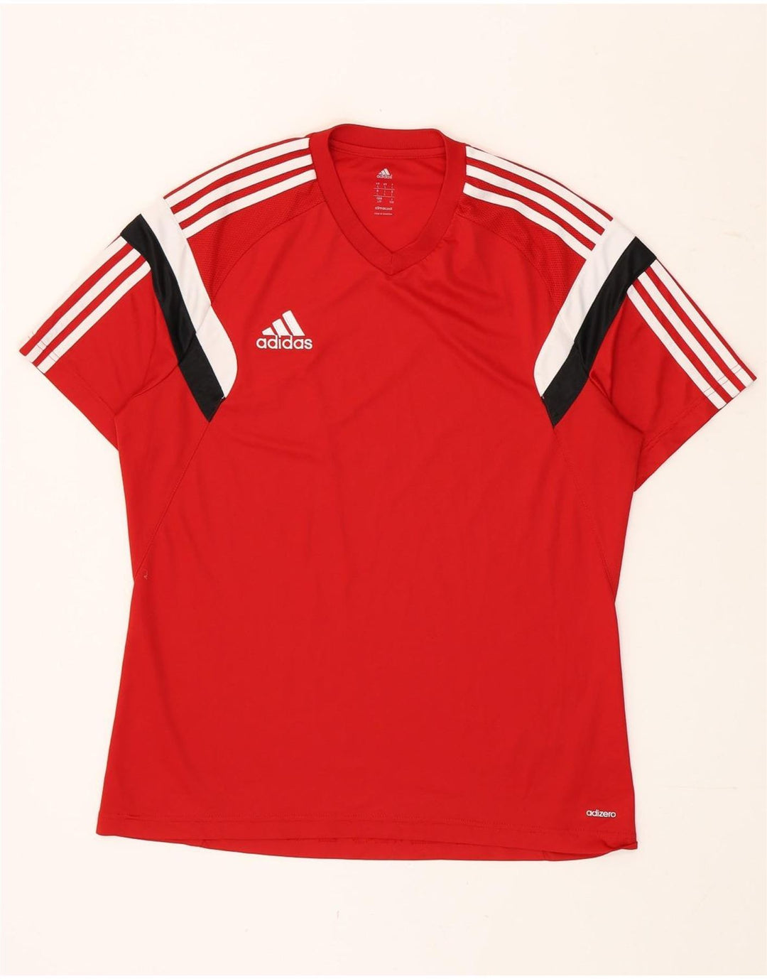 Adidas Hombre Climacool Camiseta Top Grande Rojo Colorblock Poliéster