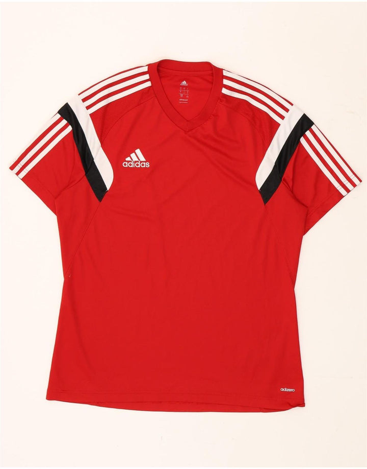 Adidas Hombre Climacool Camiseta Top Grande Rojo Colorblock Poliéster