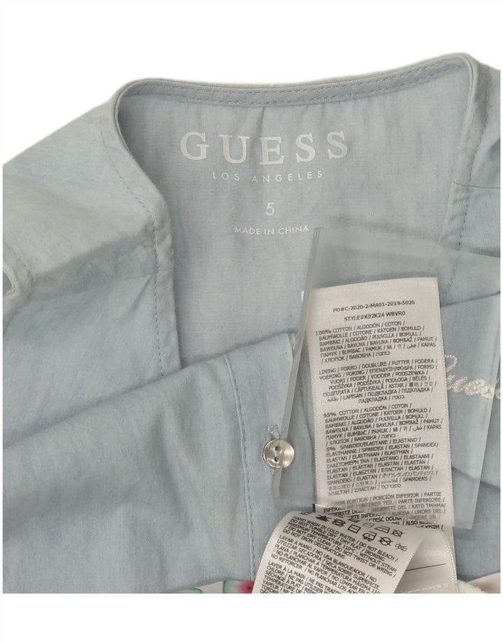Guess Vestido Asimétrico Sin Mangas Estampado Abstracto Niñas 4-5 Años Azul