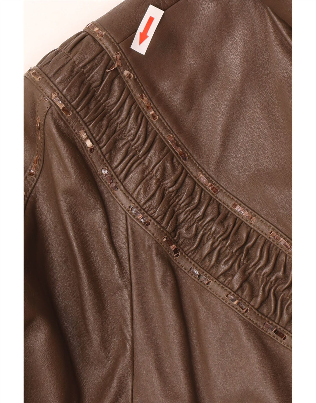 Your Sixth Sense Abrigo de cuero para mujer UK 46 Large Brown