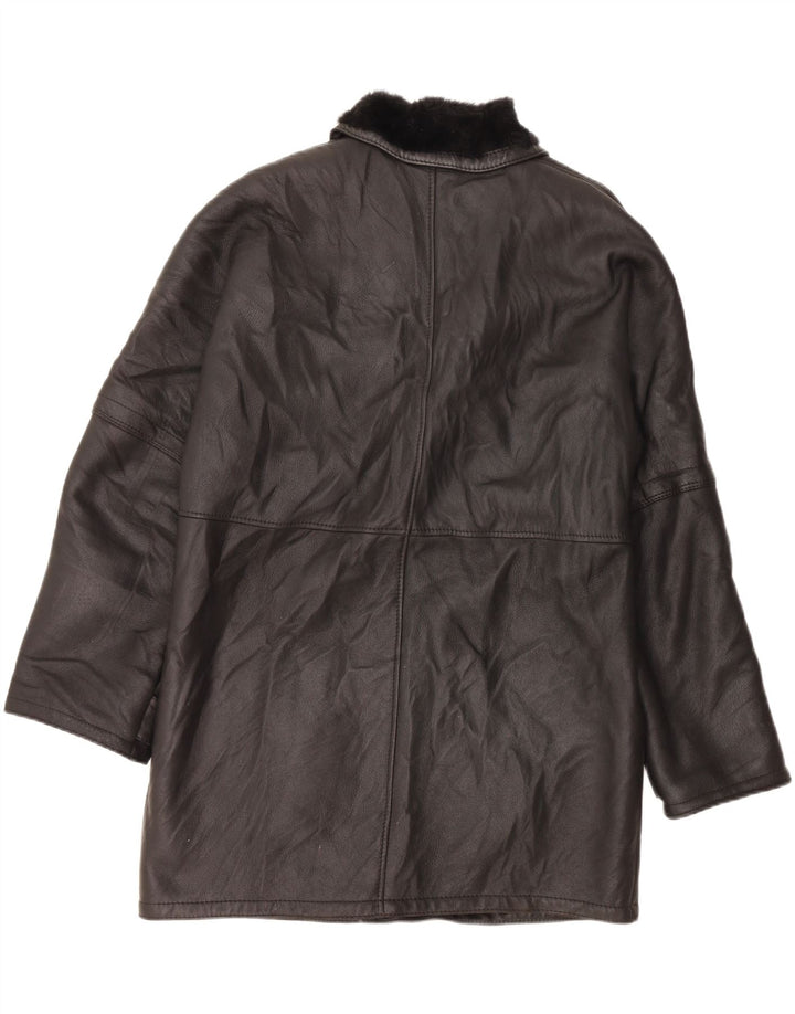 VINTAGE Abrigo de piel de oveja para hombre IT 52 XL Piel de oveja negra