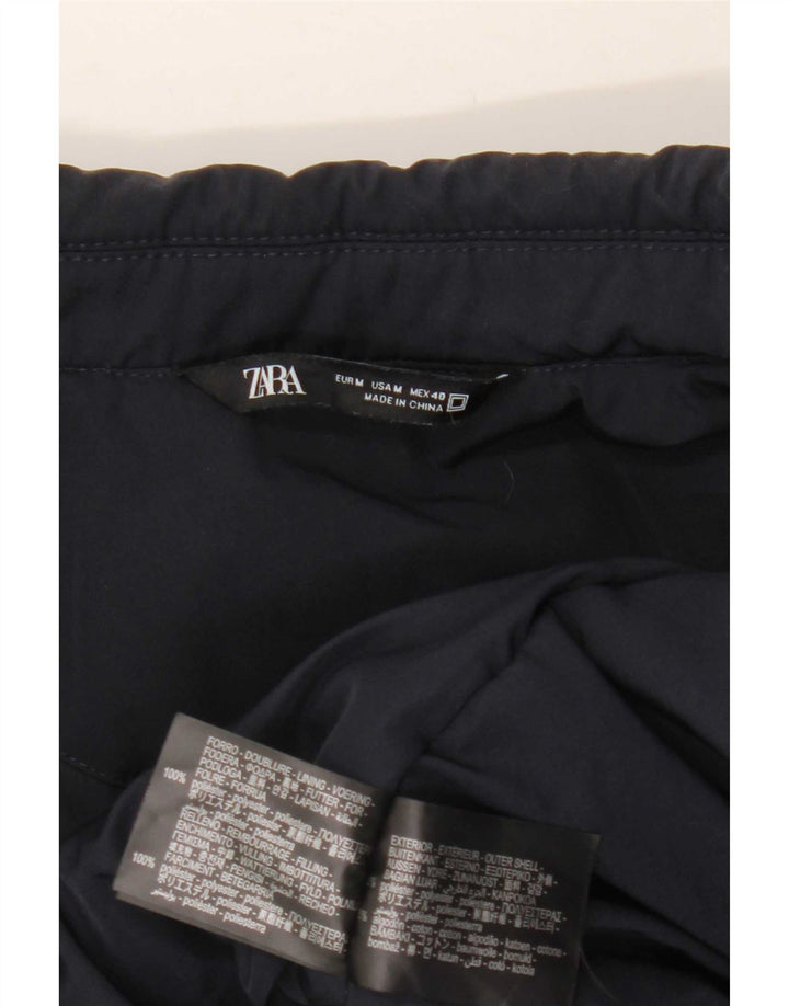 Zara Mens Bomber Jacket UK 38 Medium Azul Marino Poliéster