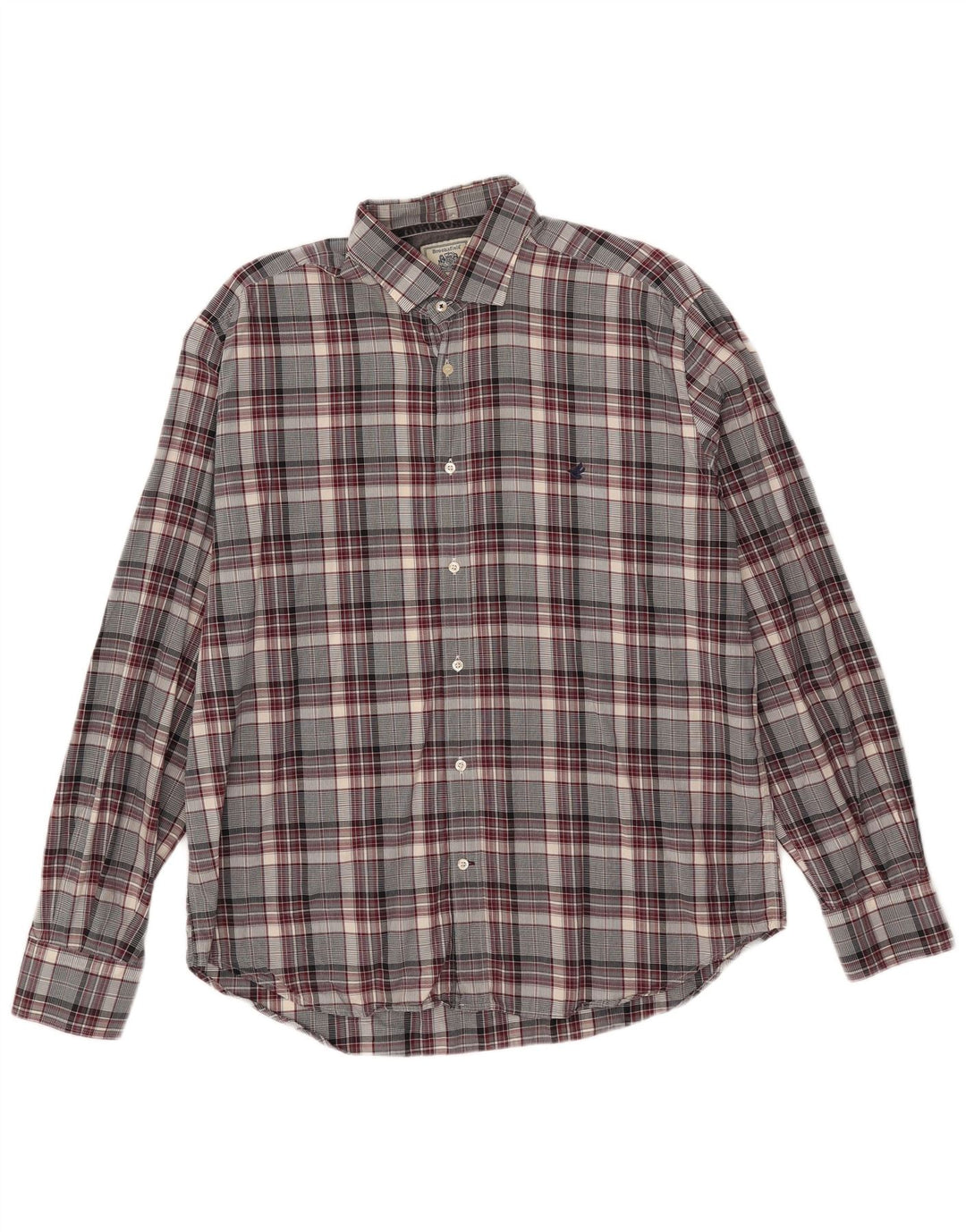 Camisa Brooksfield para hombre talla 43 cuadros grises grandes
