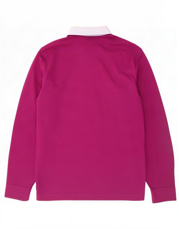 Massimo Dutti Polo Rugby Manga Larga Hombre Small Granate Colorblock