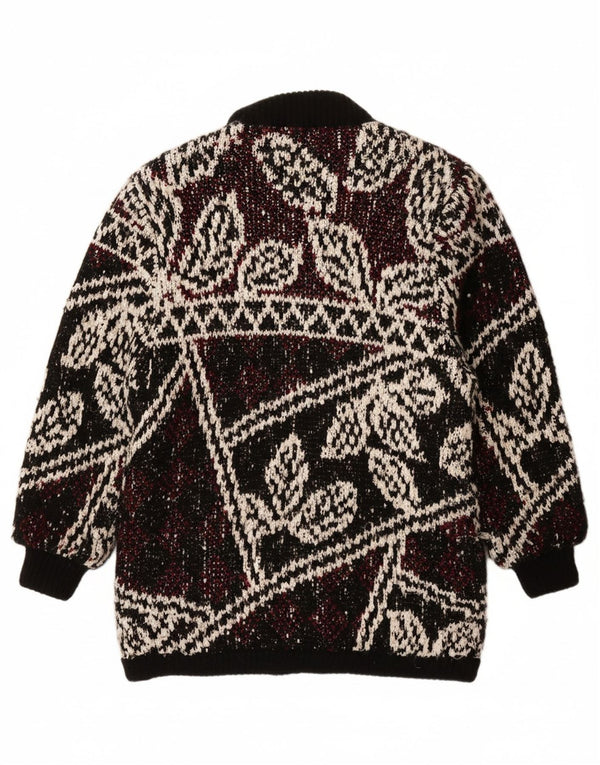 JEFFREY BROWNLEADER Abrigo de punto para mujer Reino Unido 14 Acrílico floral negro mediano