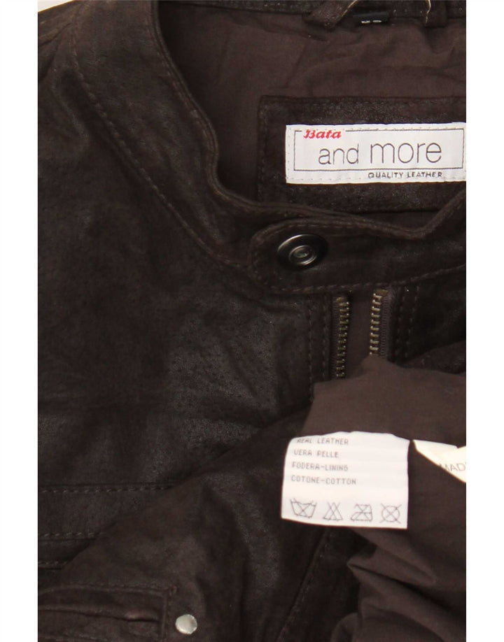 Bata and More Chaqueta motera de cuero para hombre IT 52 XL Marrón