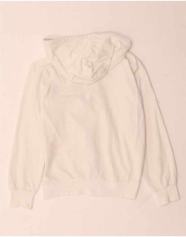 Americanino Womens Graphic Zip Hoodie Sweater UK 12 Medium White Cotton