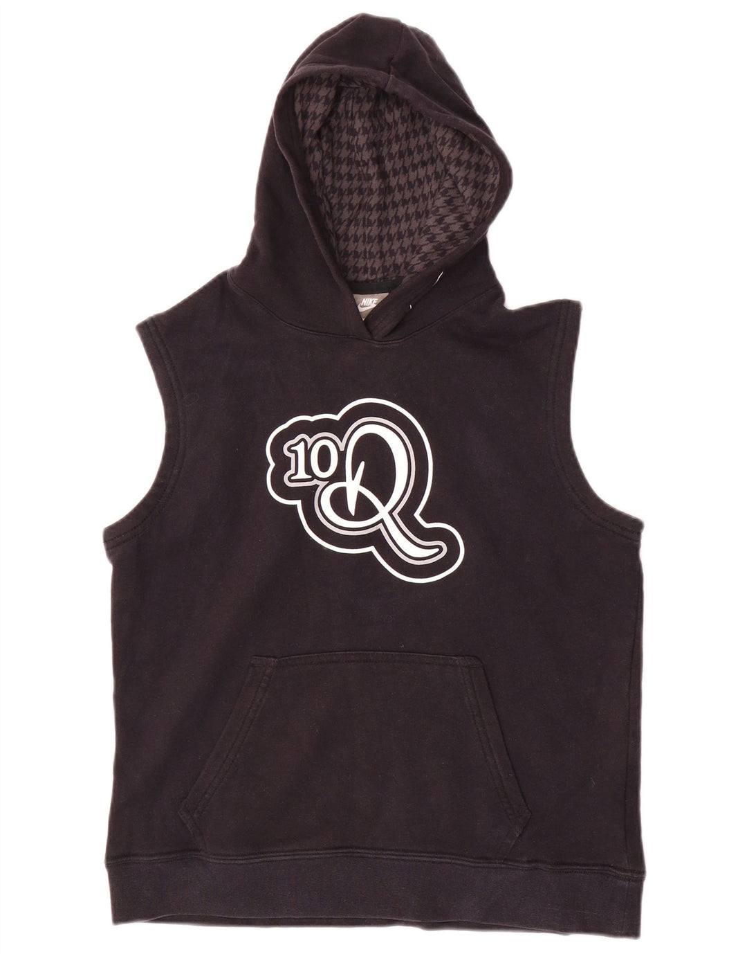 NIKE Jersey con capucha sin mangas para niños, talla mediana, algodón negro, 10-11 años