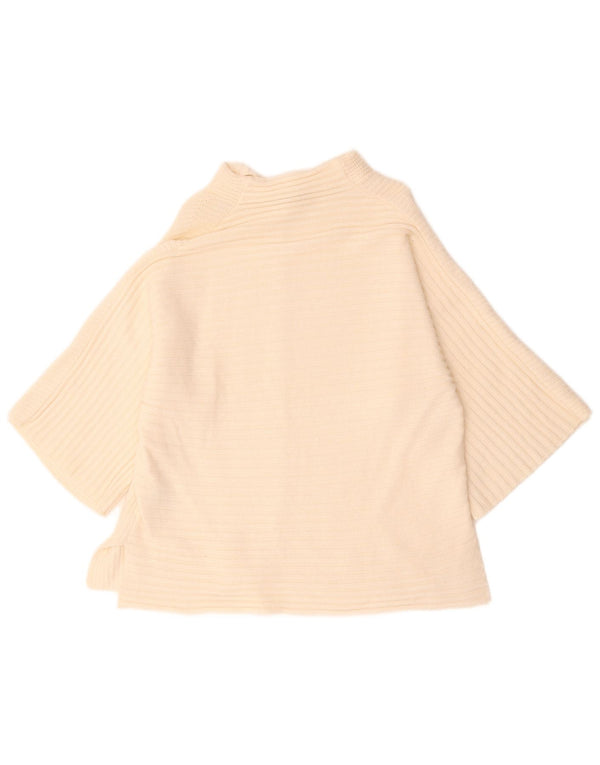 Marks & Spencer Suéter tipo jersey con cuello alto para mujer UK 10 Small Off White