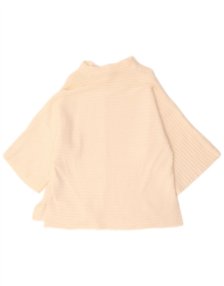 Marks & Spencer Suéter tipo jersey con cuello alto para mujer UK 10 Small Off White