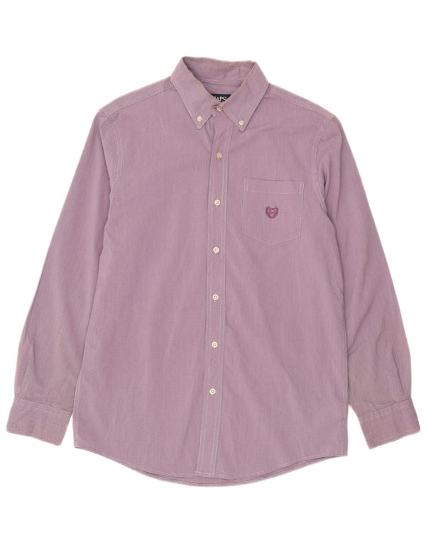 Chaps Camisa extragrande para hombre UK 10 Small Purple Houndstooth Cotton