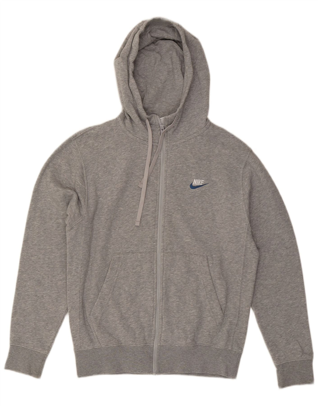 NIKE Sudadera con capucha y cremallera para hombre, talla pequeña, algodón moteado gris