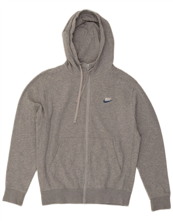 NIKE Sudadera con capucha y cremallera para hombre, talla pequeña, algodón moteado gris