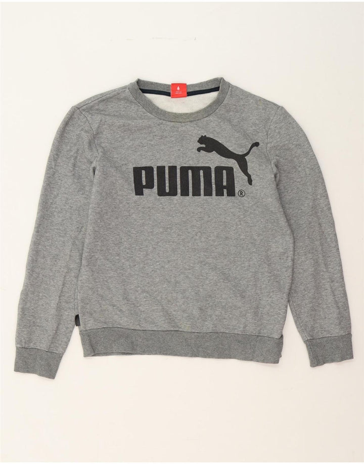 PUMA Mens Graphic Sweatshirt Jumper Small Grey Cotton Vintage Puma and Second-Hand Puma from Messina Hembry 