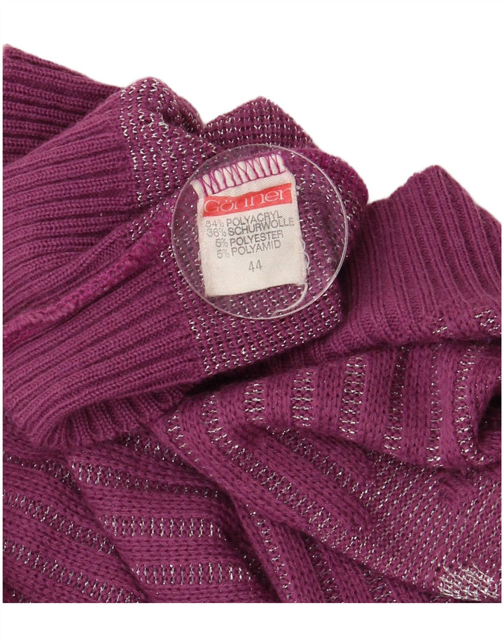 Vintage mujer V-cuello jumper suéter IT 44 acrílico púrpura medio