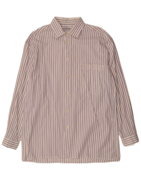 CACHAREL Camisa Hombre Talla 15 3/4 40 Mediana Rayas Blancas