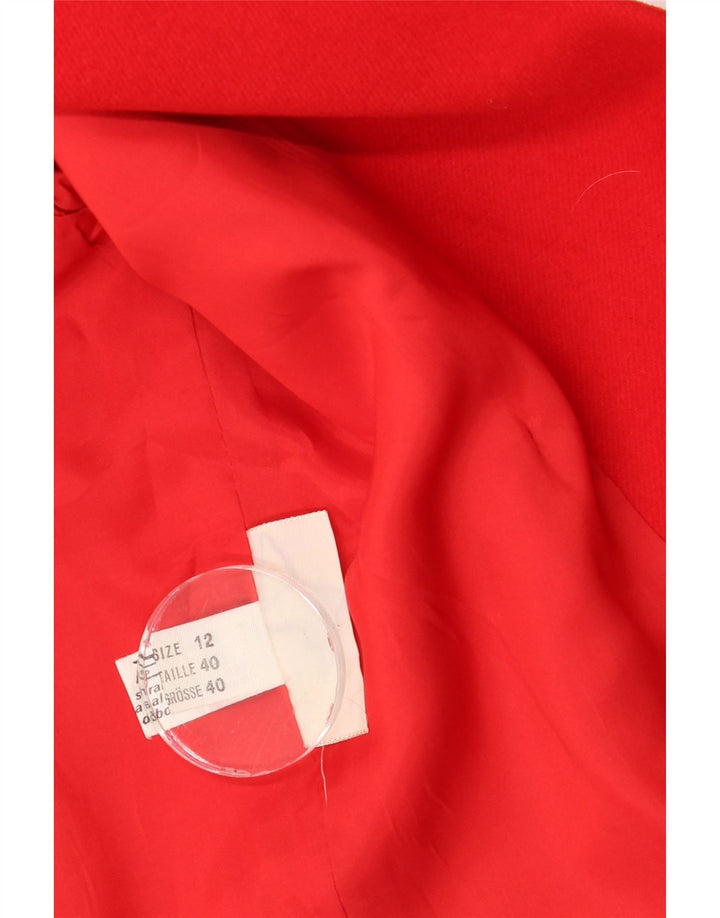 Vintage mujer doble pecho Blazer chaqueta Reino Unido 12 rojo medio
