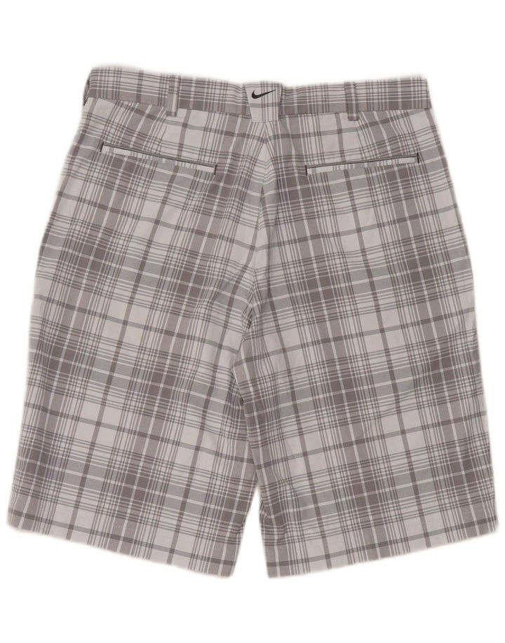 Pantalones cortos chinos Dri Fit para hombre Nike W32 Poliéster a cuadros gris medio