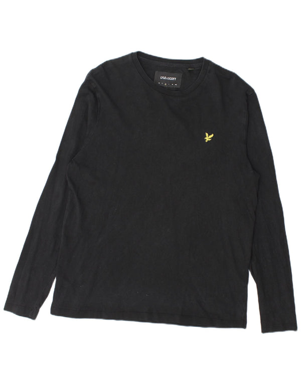 Lyle & Scott Camiseta de manga larga para hombre de algodón negro mediano