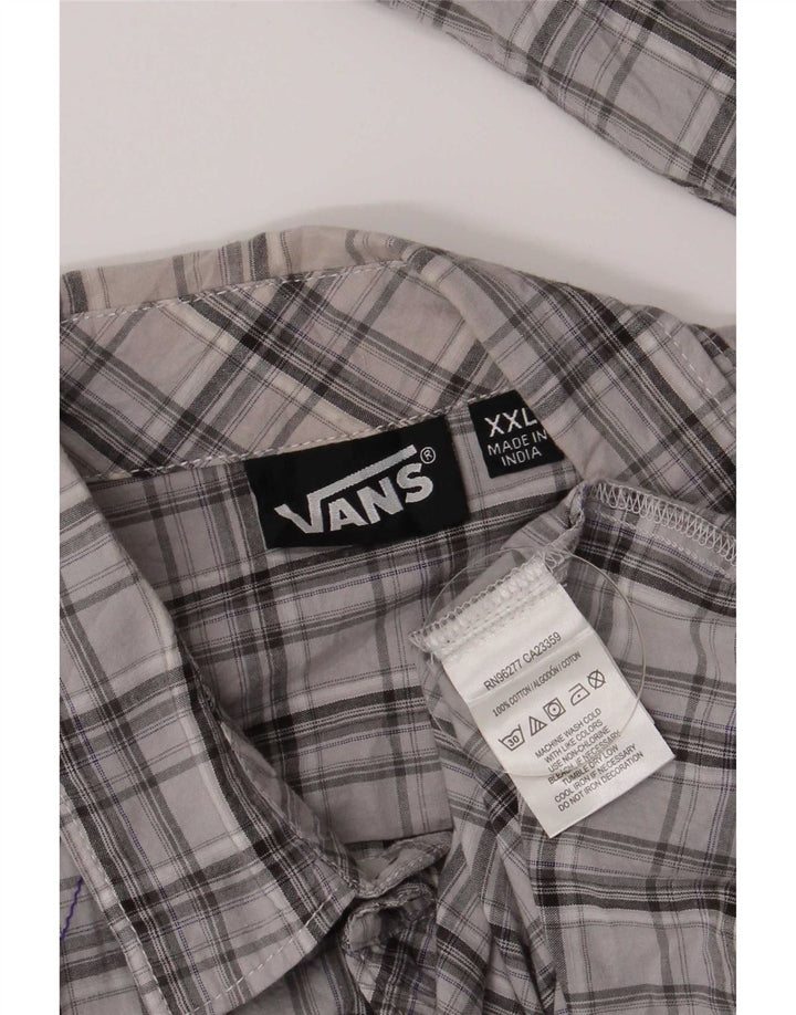 Camisa Vans Hombre 2XL Algodón A Cuadros Gris