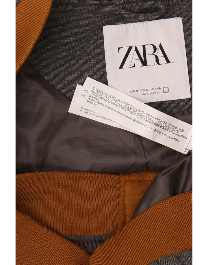 Zara Hombre Cazadora Bomber ES 38 Marrón Medio Poliéster Colorblock
