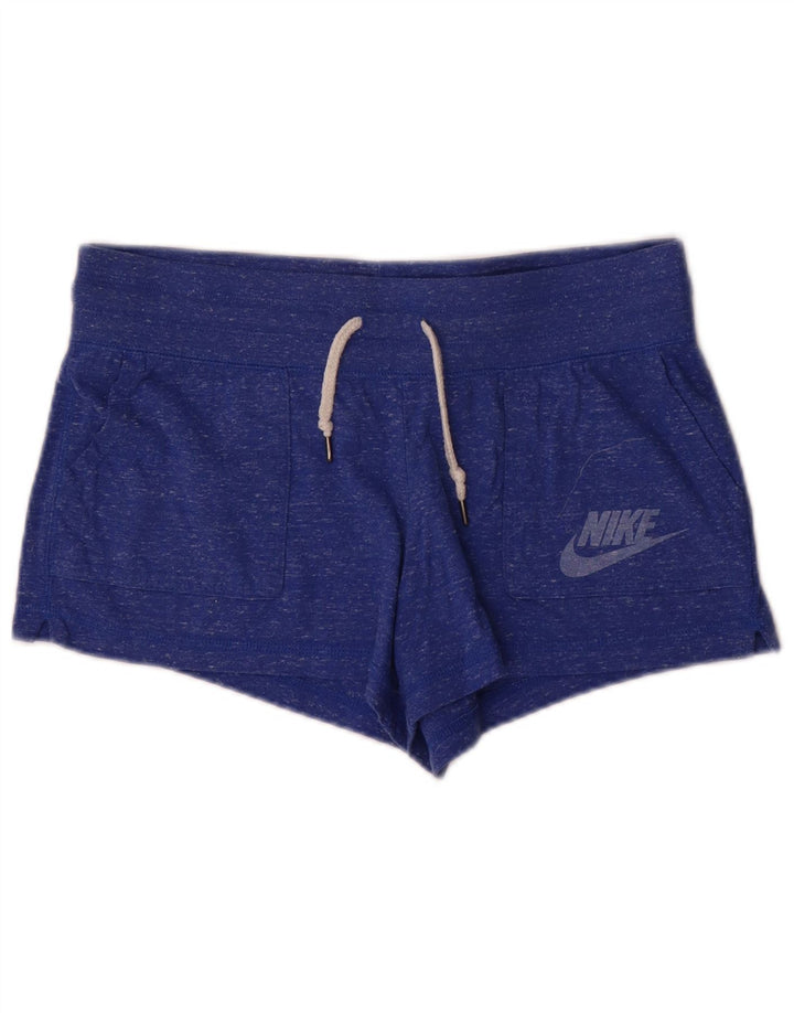 Nike Pantalones cortos deportivos gráficos para mujer UK 12 Poliéster moteado azul medio
