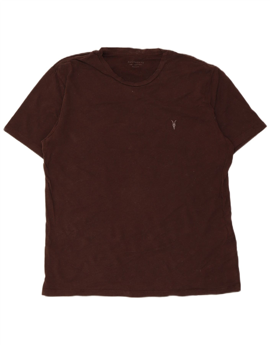 All Saints - Camiseta de corte regular para hombre, talla grande, algodón marrón