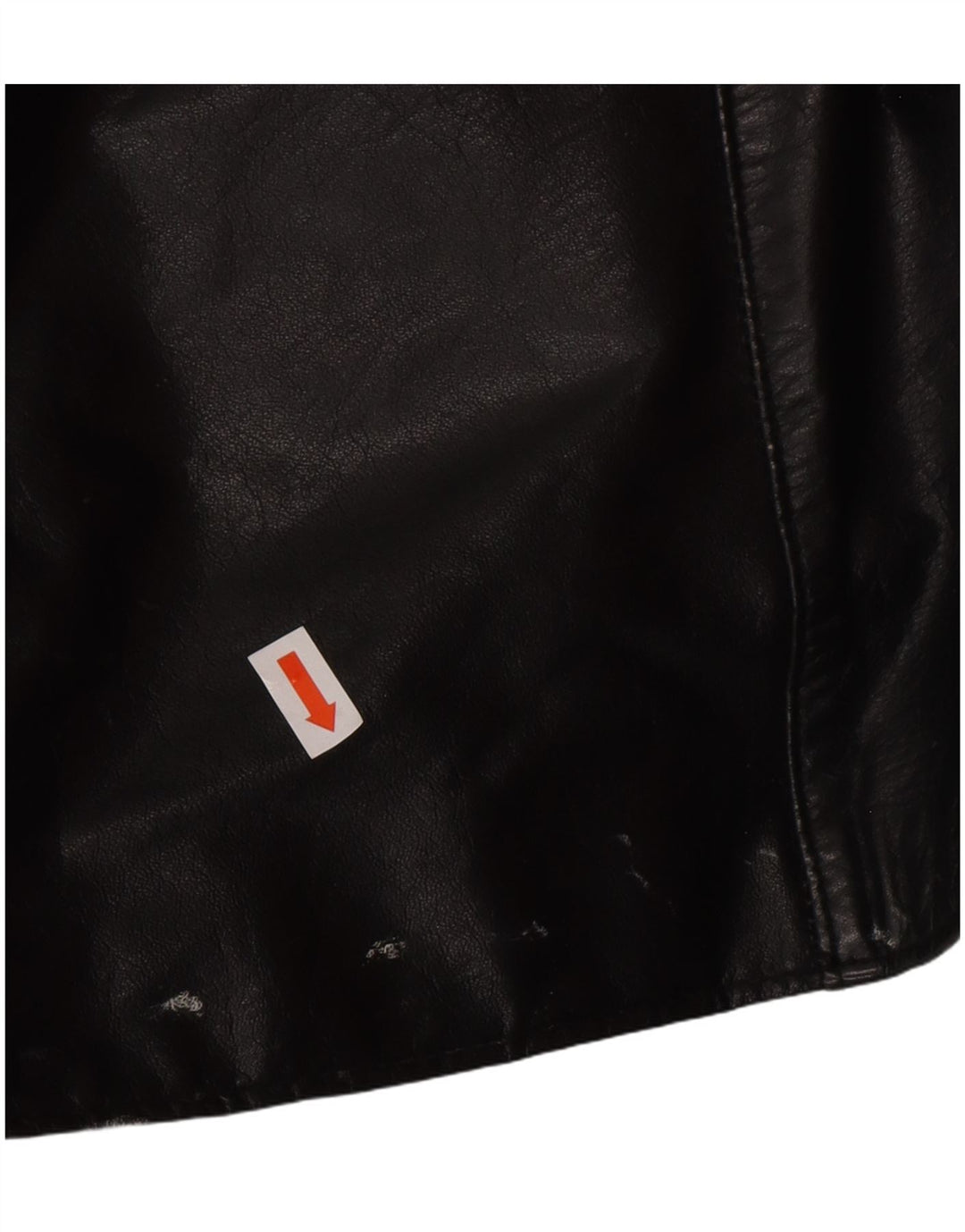 VINTAGE Abrigo de cuero de gran tamaño para mujer Reino Unido 14 Cuero negro mediano