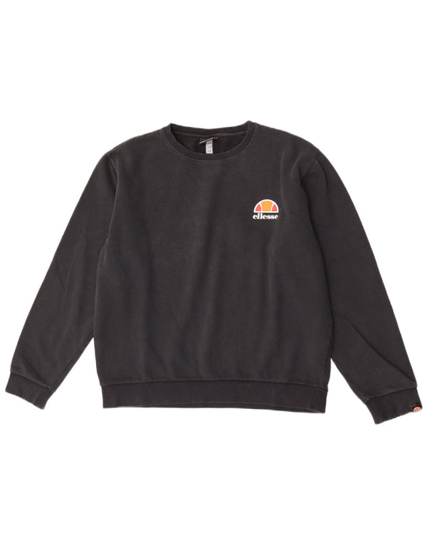 Ellesse - Sudadera para mujer, talla 40, talla grande, algodón negro