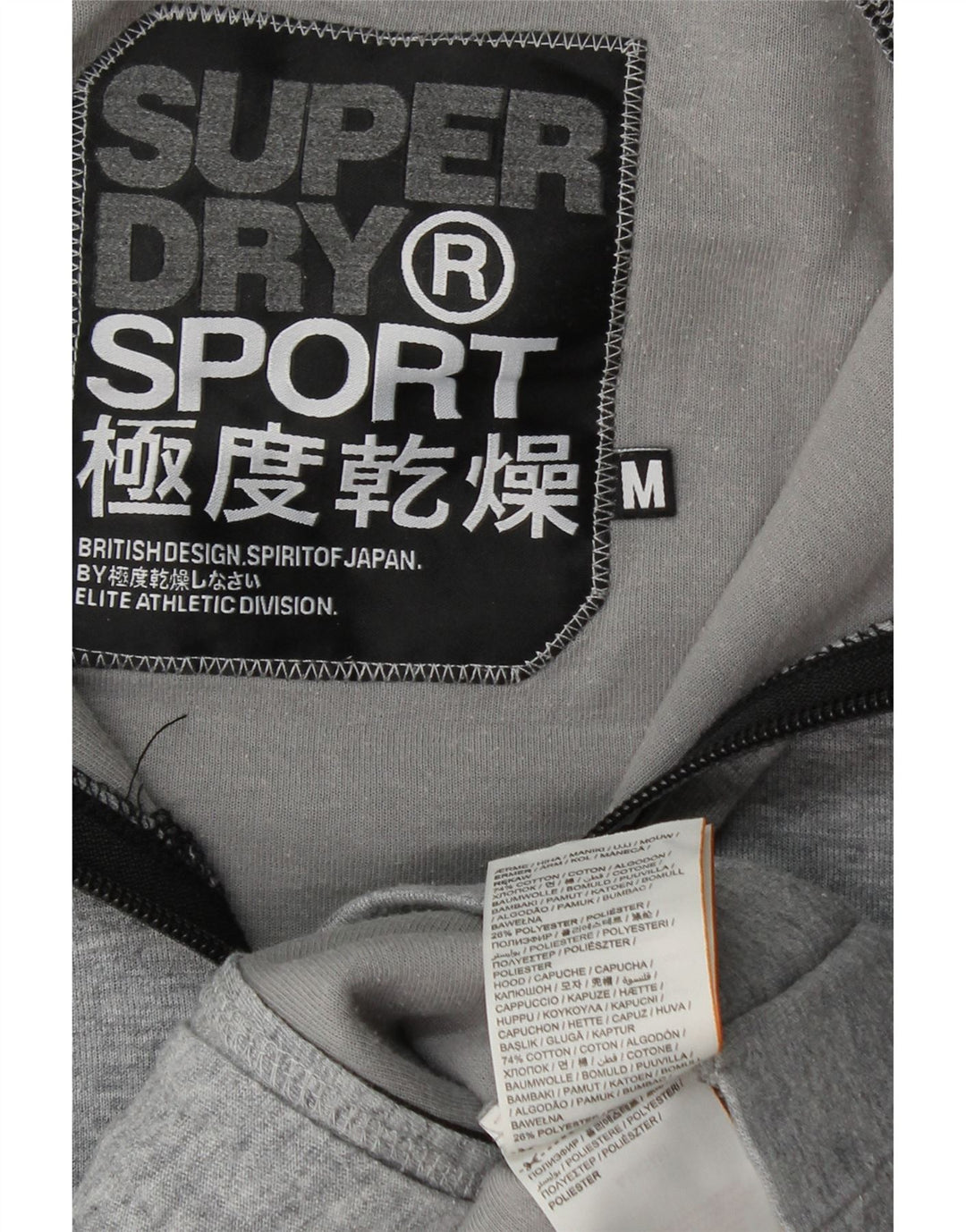 SUPERDRY Jersey con capucha gráfica para mujer Reino Unido 44 Gris medio Colorblock