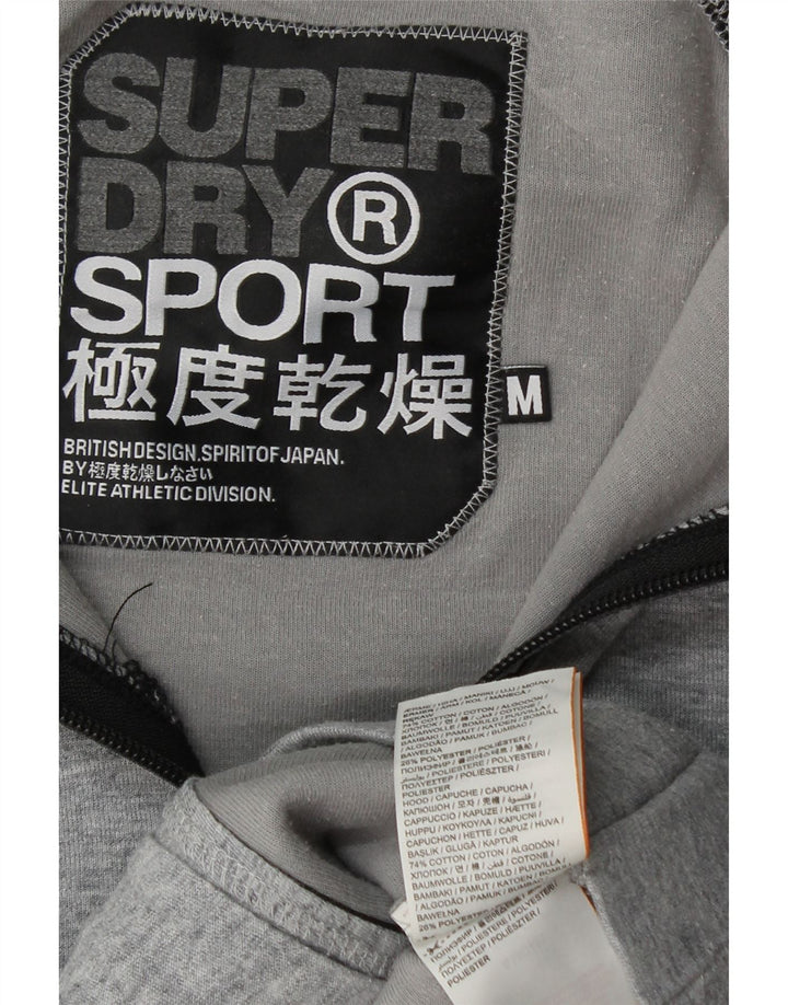 SUPERDRY Jersey con capucha gráfica para mujer Reino Unido 44 Gris medio Colorblock