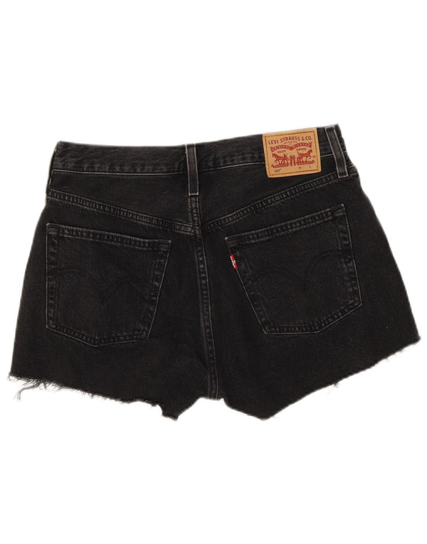 Levi's Mujer 501 Shorts Vaqueros De Cintura Alta W28 Gris Medio