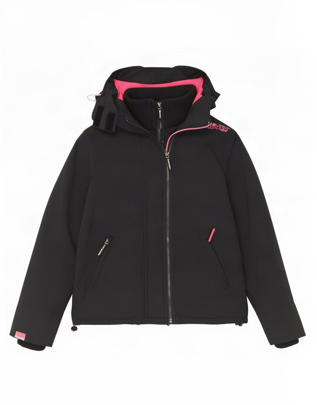 Superdry Chaqueta cortavientos con capucha Windcheater para mujer, talla 40, talla M, color negro