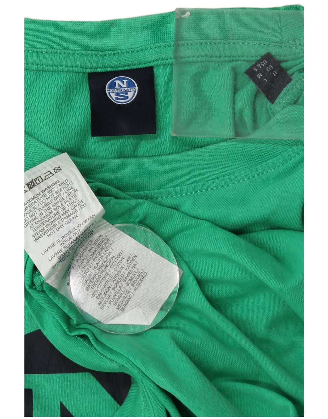 North Sails Hombre Camiseta Gráfica Top Algodón Verde Medio