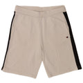 Champion Shorts deportivos para hombre de algodón color block blanco grande