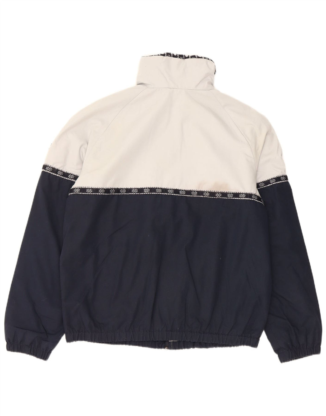 Vintage hombres chándal top chaqueta EU 40 medio azul marino colorblock