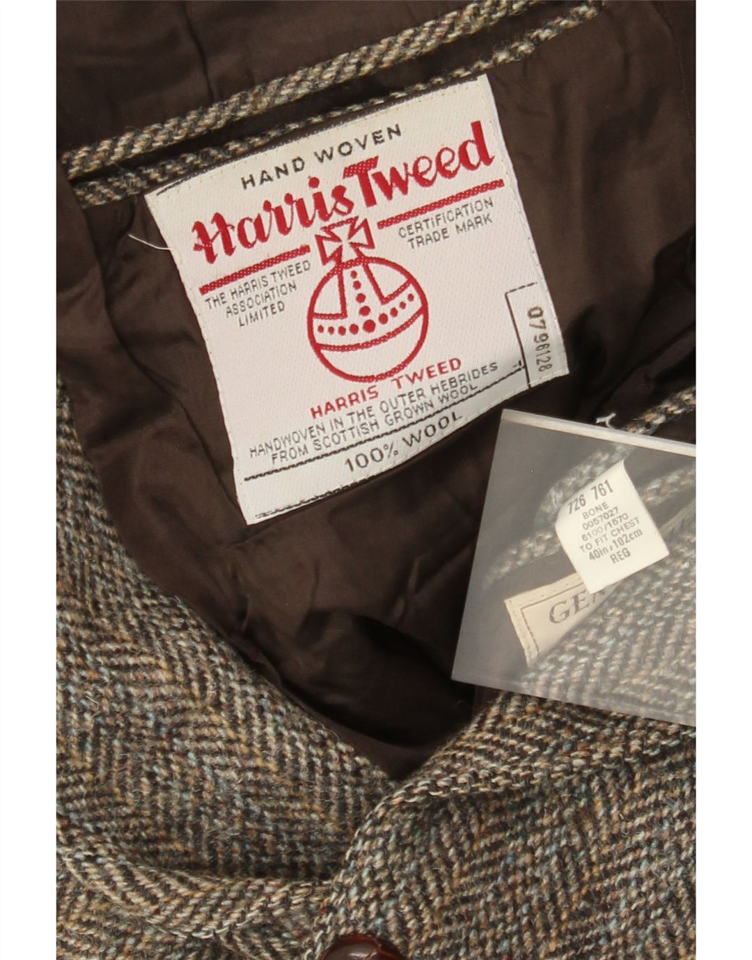 Harris Tweed Chaqueta tipo blazer de 2 botones para hombre Reino Unido 40 Lana de espiga marrón grande
