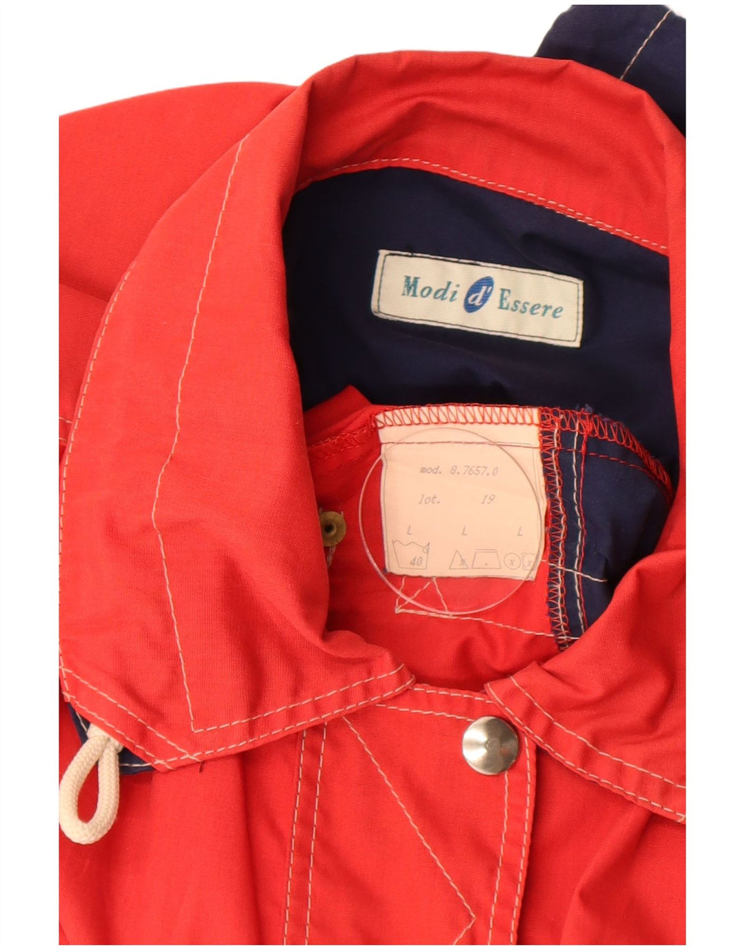 Vintage mujer chaqueta utilitaria Reino Unido 16 poliéster color rojo grande