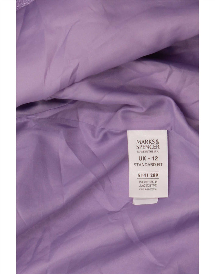 Marks & Spencer Chaqueta tipo blazer estándar con 1 botón para mujer, talla M, color morado